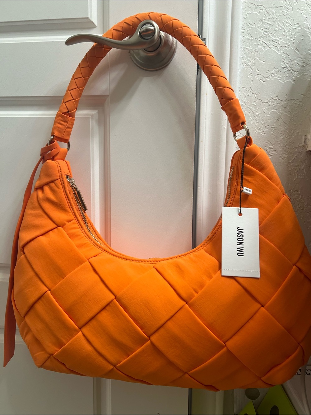 Jason Wu Bright Orange Braided-Handle Shoulder Bag